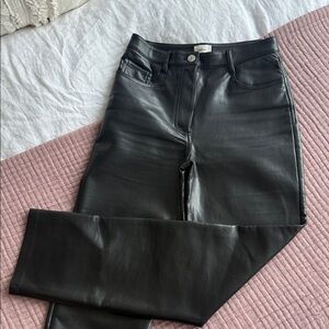Aritzia Black Faux Leather Pants